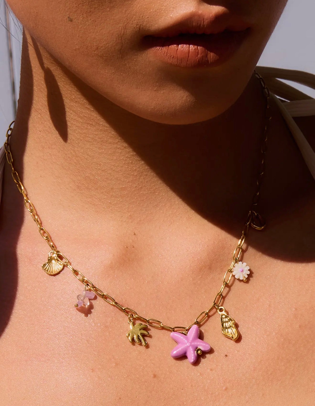 Anya Stars and Palm Charm Necklace