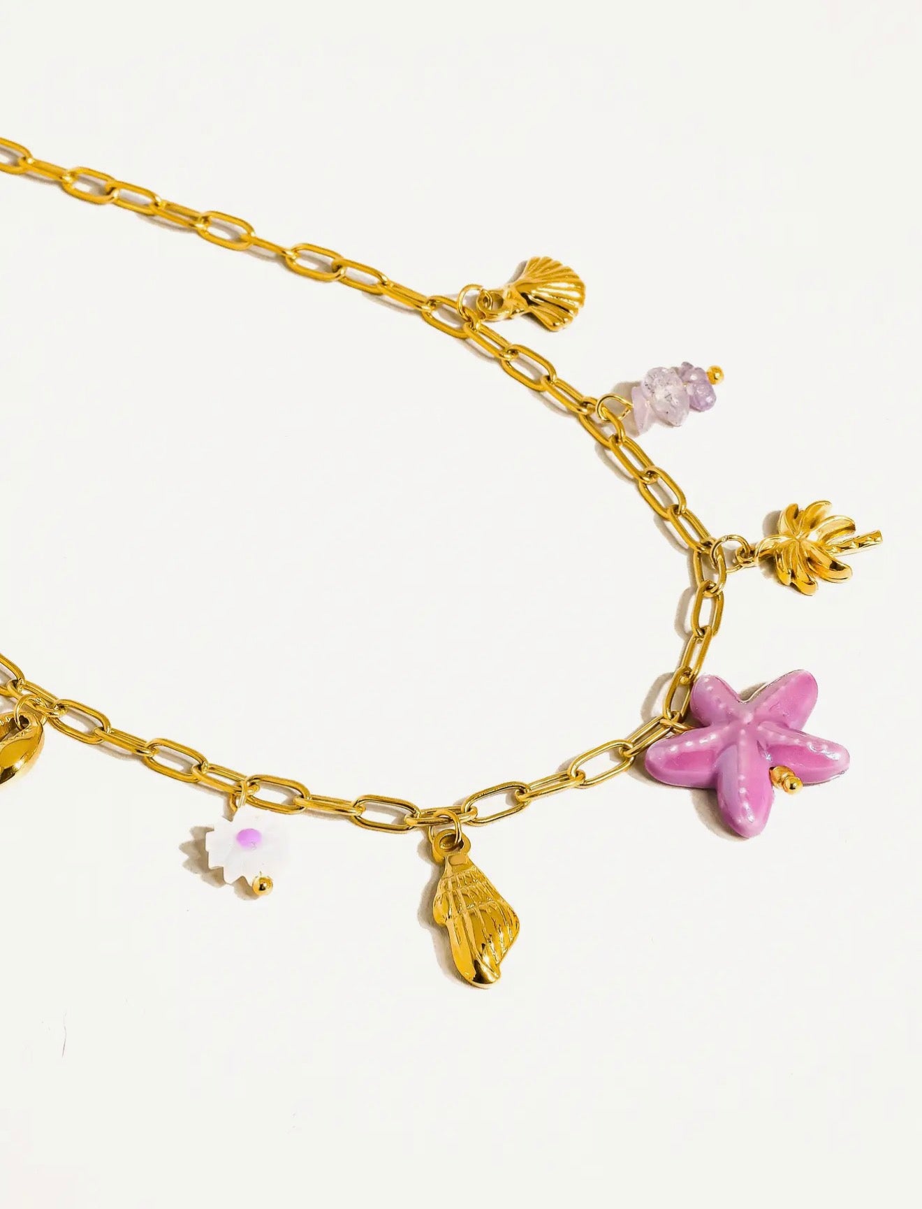 Anya Stars and Palm Charm Necklace